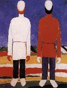 Kasimir Malevich Two men portrait painting